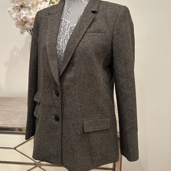 Banana Republic Jackets & Blazers - Banana Republic Tweed Fleck Wool Silk Olive Green Blazer